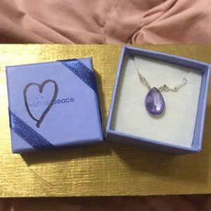 Designer Styled Purple necklace silver chain New